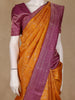 Orange Floral Woven Pure Kanchipuram Silk Saree