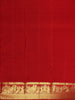 Orange Floral Motif Woven Pure Kanchipuram Silk Saree With Rich Zari Border