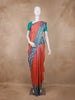 Orange Floral Zari Woven Design Kanchipuram Silk Saree