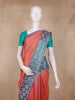 Orange Floral Zari Woven Design Kanchipuram Silk Saree