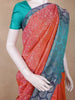 Orange Floral Zari Woven Design Kanchipuram Silk Saree