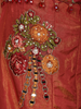 Orange Floral and Paisley Embroidered Mermaid Silk Lehenga
