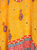 Orange Geometric Printed Design Crepe Kaftan Suit