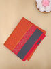 Orange Geometric Woven Design Cotton Saree