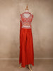 Orange Heavy Sequins and Beads Embroidered Design Georgette Palazzo Suit with Dupatta
