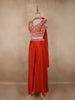 Orange Heavy Sequins and Beads Embroidered Design Georgette Palazzo Suit with Dupatta