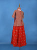 Orange Leaf Motif Sequins Design Georgette Kids Lehenga