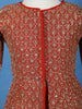 Orange Leaf Motif Sequins Design Georgette Kids Lehenga