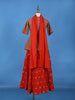 Orange Leaf Motif Sequins Design Georgette Kids Lehenga
