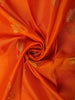 Orange Lotus Butta Zari Woven Kanchipuram Silk Saree