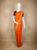 Orange Lotus Butta Zari Woven Kanchipuram Silk Saree