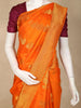 Orange Lotus Butta Zari Woven Kanchipuram Silk Saree