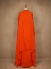 Orange Mirror Embroidered Satin Skirt Top With Jacket
