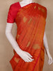 Orange Paisley Woven Design Kanchipuram Silk Saree