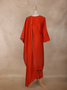 Orange Red Floral Design Georgette Straight Cut Salwar Suit