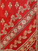 Orange Red Floral Printed Cotton Salwar Suit with Dupatta