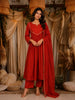 Orange Sequin Embroidered Design Cotton Anarkali Salwar Suit