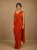 Orange Sequins Embellished Design Georgette Ready To Wear Saree with Designer Blouse