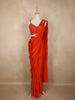 Orange Sequins Embellished Design Georgette Ready To Wear Saree with Designer Blouse