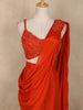 Orange Sequins Embellished Design Georgette Ready To Wear Saree with Designer Blouse