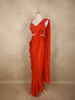 Orange Sequins Embellished Design Georgette Ready To Wear Saree with Designer Blouse