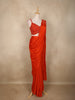 Orange Sequins Embellished Design Georgette Ready To Wear Saree with Designer Blouse