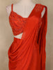 Orange Sequins Embellished Design Georgette Ready To Wear Saree with Designer Blouse