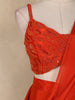 Orange Sequins Embellished Design Georgette Ready To Wear Saree with Designer Blouse