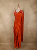 Orange Sequins Embellished Design Georgette Ready To Wear Saree with Designer Blouse