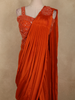 Orange Sequins Embellished Design Georgette Ready To Wear Saree with Designer Blouse