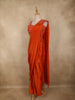 Orange Sequins Embellished Design Georgette Ready To Wear Saree with Designer Blouse