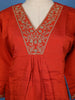 Orange Sequins Embroidered Cotton Palazzo Salwar Suit