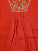 Orange Sequins Embroidered Cotton Palazzo Salwar Suit