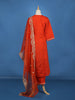 Orange Sequins Embroidered Cotton Palazzo Salwar Suit