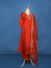 Orange Sequins Embroidered Cotton Palazzo Salwar Suit