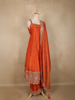 Orange Sequins Embroidery Design Tissue Silk Palazzo Suit with Designer Dupatta