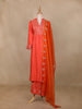 Orange Sequins Semi Silk Salwar Suit