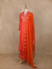 Orange Sequins Semi Silk Salwar Suit