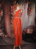 Orange Sequins and Beads Embroidered Design Georgette Indo-Western Skirt Top