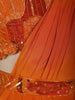 Orange Sequins and Beads Embroidered Satin Ruffle Ready to Wear Saree