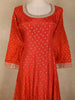 Orange Small Butta Woven Banarasi Silk Gown with Dupatta