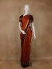 Orange Small Checked Woven Pure Kanchipuram Silk Saree With Maroon Zari Border