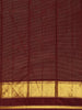 Orange Small Checked Woven Pure Kanchipuram Silk Saree With Maroon Zari Border