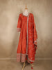 Orange Small Floral Butta Woven Tissue Banarasi Gown with Dupatta
