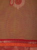 Orange Paisley Design Cotton Saree With Red Zari Border