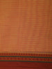 Orange Stripes Design Cotton Saree With Maroon Geometric Woven Border