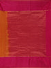 Orange Stripes Woven Kanchipuram Silk Saree With Contrast Border