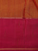 Orange Stripes Woven Kanchipuram Silk Saree With Contrast Border