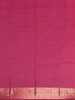 Orange Stripes Woven Pure Kanchipuram Silk Saree With Contrast Pink Zari Border