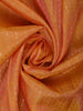 Orange Stripes Woven Pure Kanchipuram Silk Saree With Contrast Pink Zari Border